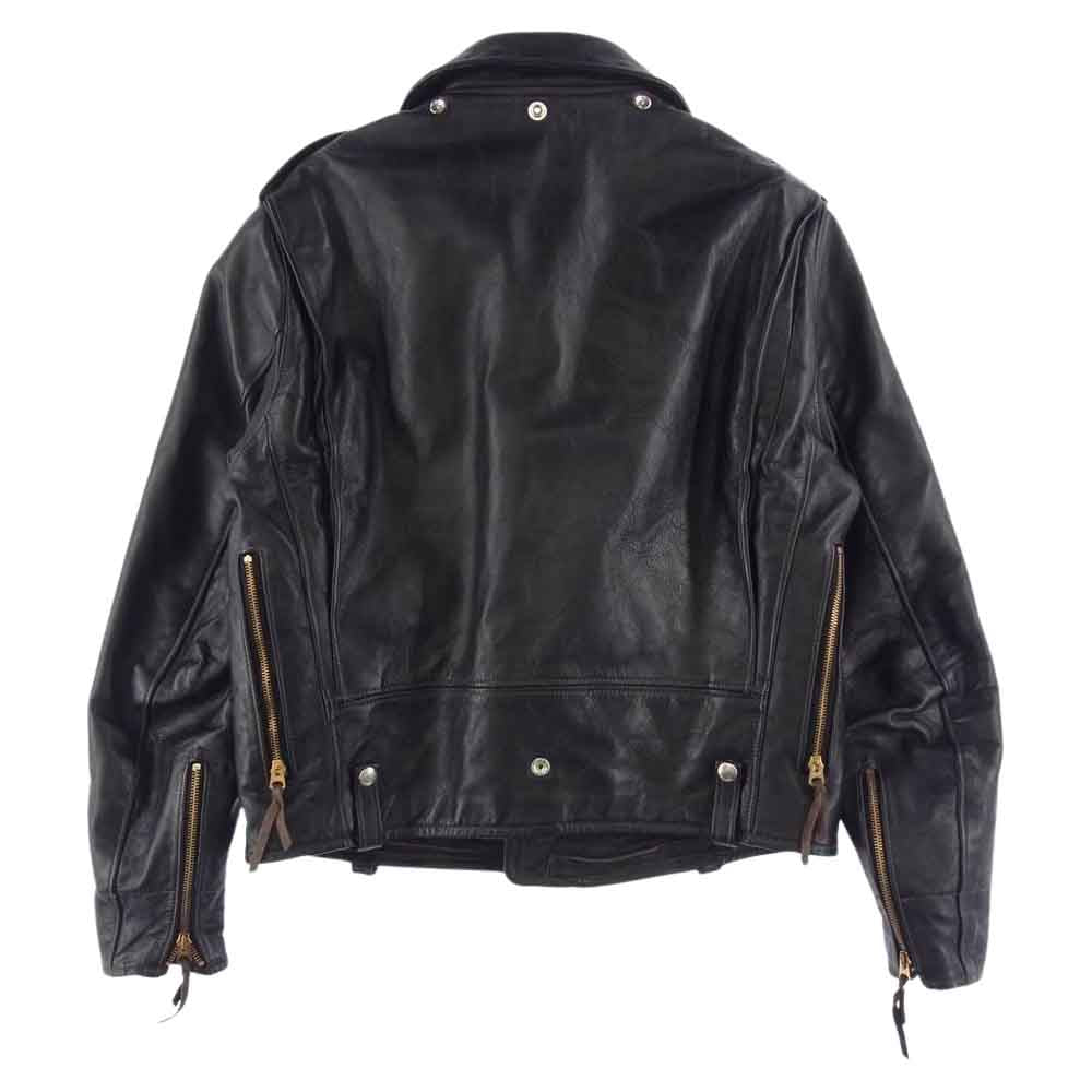 The REAL McCOY'S ザリアルマッコイズ BUCO ブコ J-24 JACKET Dポケット ホースハイド レザー ダブル ライダース ジャケット  ブラック系 40【中古】