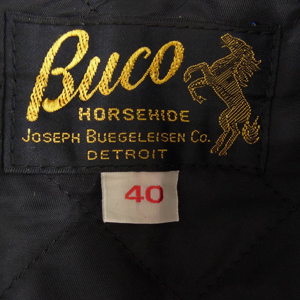 The REAL McCOY'S ザリアルマッコイズ BUCO ブコ J-24 JACKET Dポケット ホースハイド レザー ダブル ライダース ジャケット  ブラック系 40【中古】