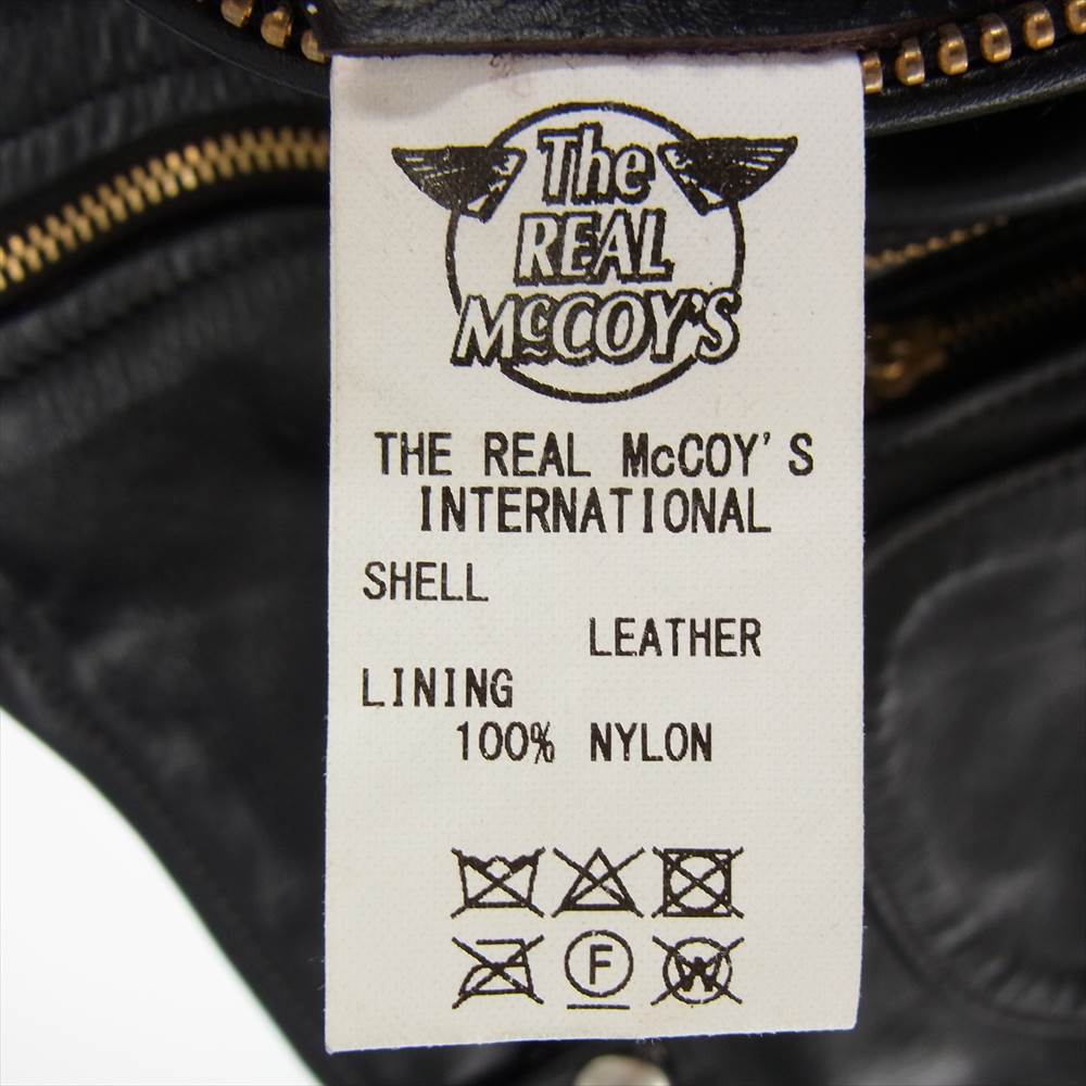 The REAL McCOY'S ザリアルマッコイズ BUCO ブコ J-24 JACKET Dポケット ホースハイド レザー ダブル ライダース ジャケット  ブラック系 40【中古】