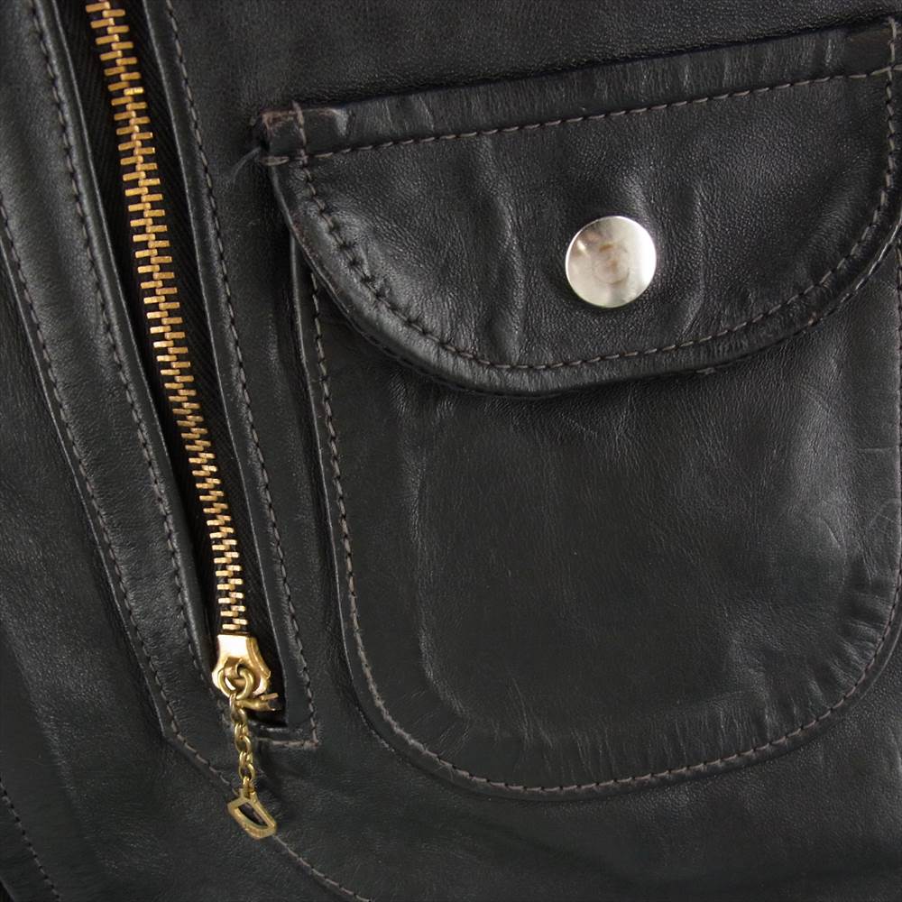 The REAL McCOY'S ザリアルマッコイズ BUCO ブコ J-24 JACKET Dポケット ホースハイド レザー ダブル ライダース ジャケット  ブラック系 40【中古】