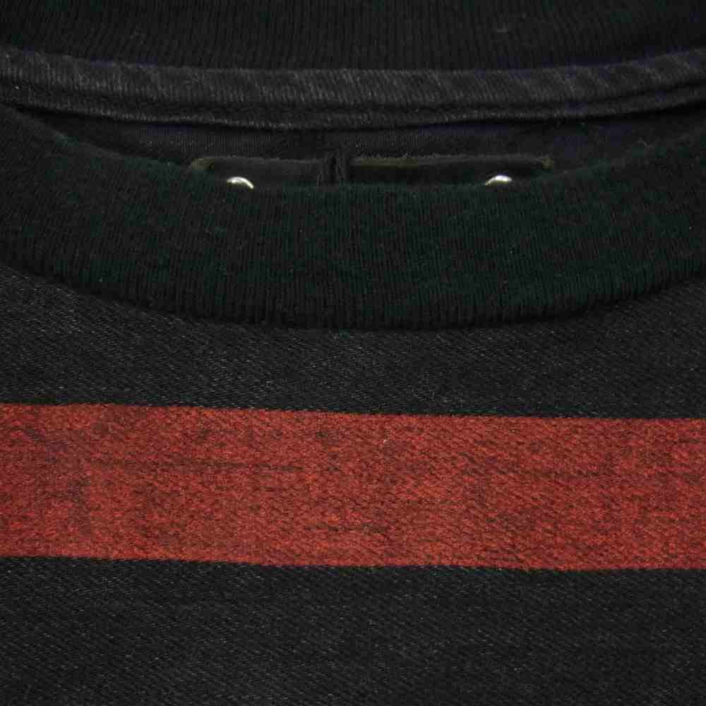 MINEDENIM マインデニム Border Side Zip L/S Denim T-SH ボーダー サイド ジップ 長袖 デニム Tシャツ レッド系 3【美品】【中古】