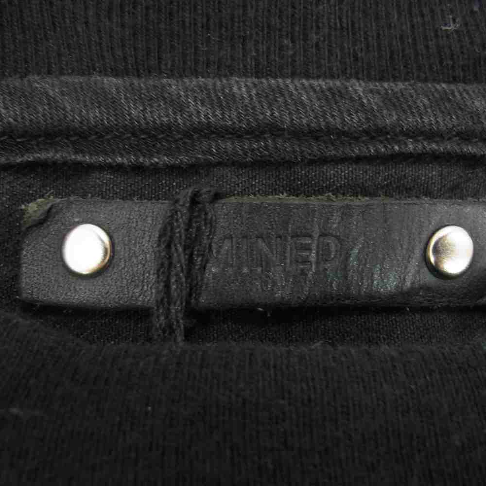 MINEDENIM マインデニム Border Side Zip L/S Denim T-SH ボーダー サイド ジップ 長袖 デニム Tシャツ レッド系 3【美品】【中古】