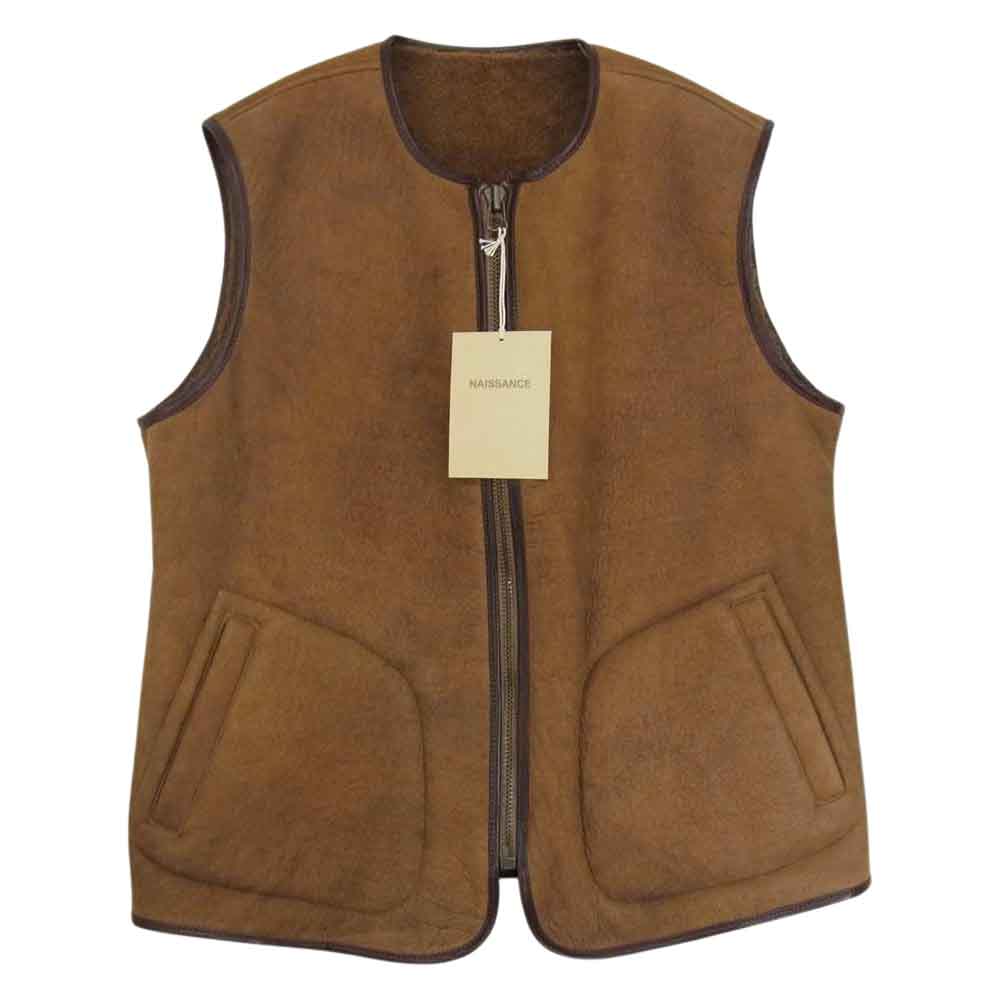 NAISSANCE ネサーンス 17AW REVERSIBLE MOUTON VEST リバーシブル ムートン ベスト  ブラウン系 XL【美品】【中古】