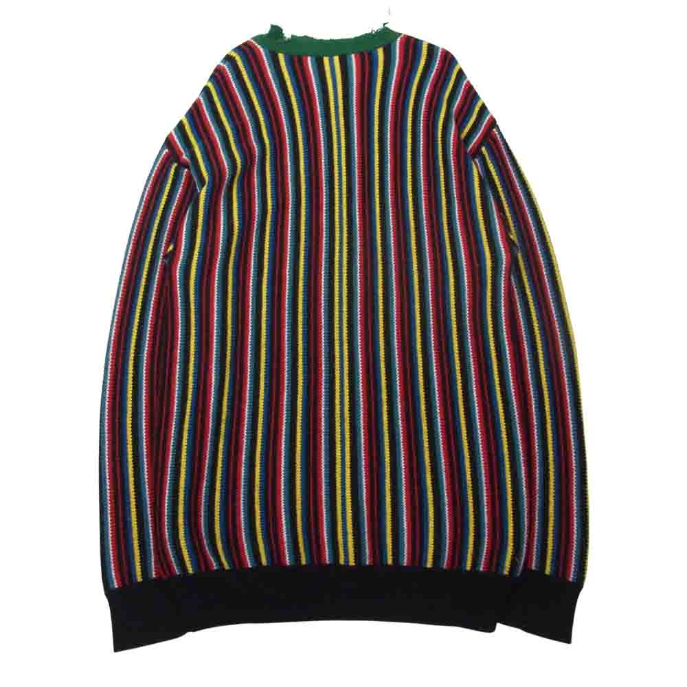 BALENCIAGA バレンシアガ 534460 T1492 ダメージ加工 ストライプ クルーネック ロゴ ニット マルチカラー系 XS【中古】