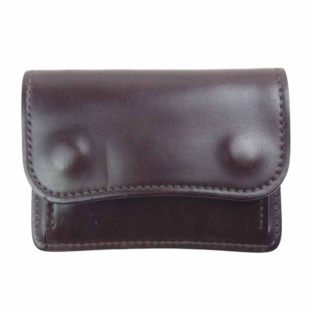 WILDSWANS ワイルドスワンズ TONGUE タング レザー コインケース カード コイン ケース ミニウォレット ダークブラウン系【中古】
