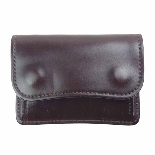 WILDSWANS ワイルドスワンズ TONGUE タング レザー コインケース カード コイン ケース ミニウォレット ダークブラウン系【中古】