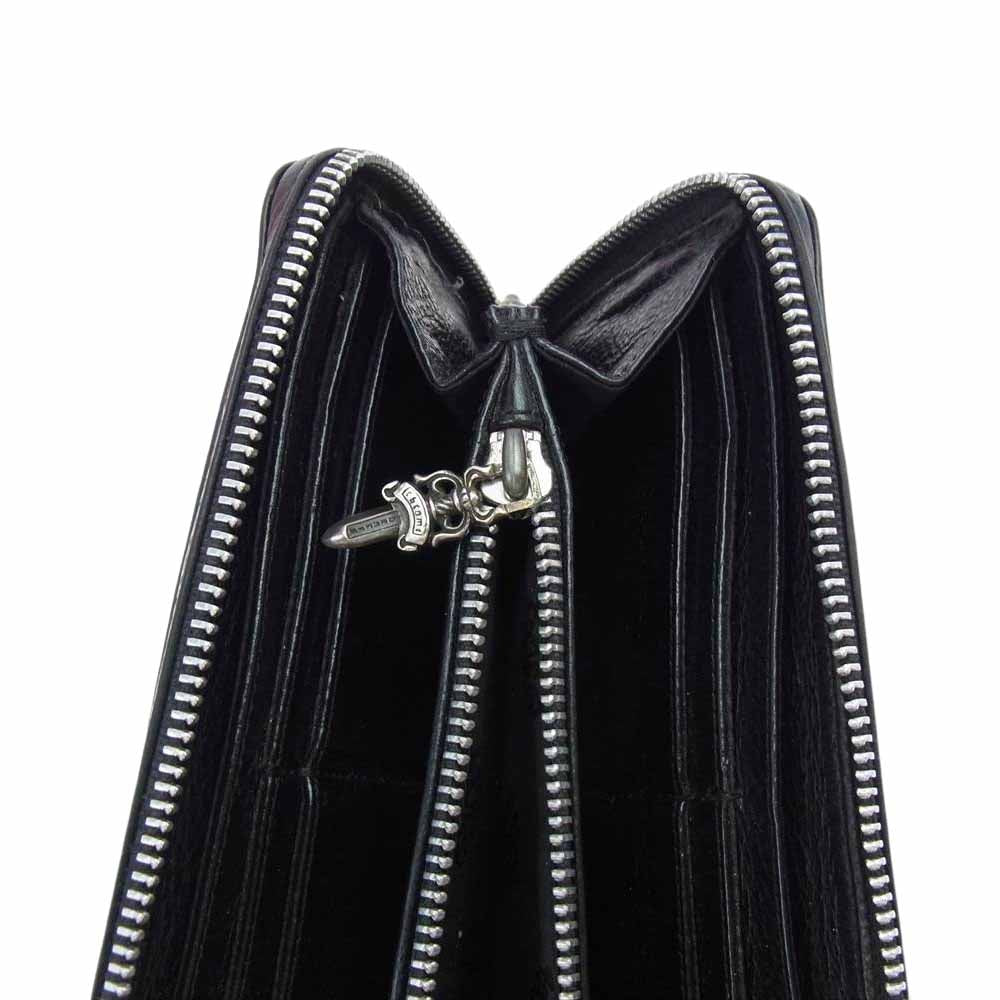 CHROME HEARTS クロムハーツ（原本無） REC F ZIP プレーン ジップ ラウンドファスナー ロングウォレット 長財布 ブラック系【中古】