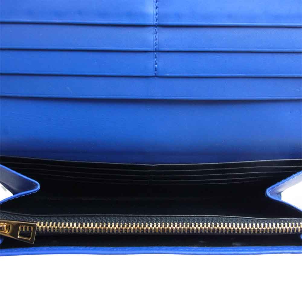 LOEWE ロエベ アナグラム コンチネンタル ウォレット ブルー系【中古】