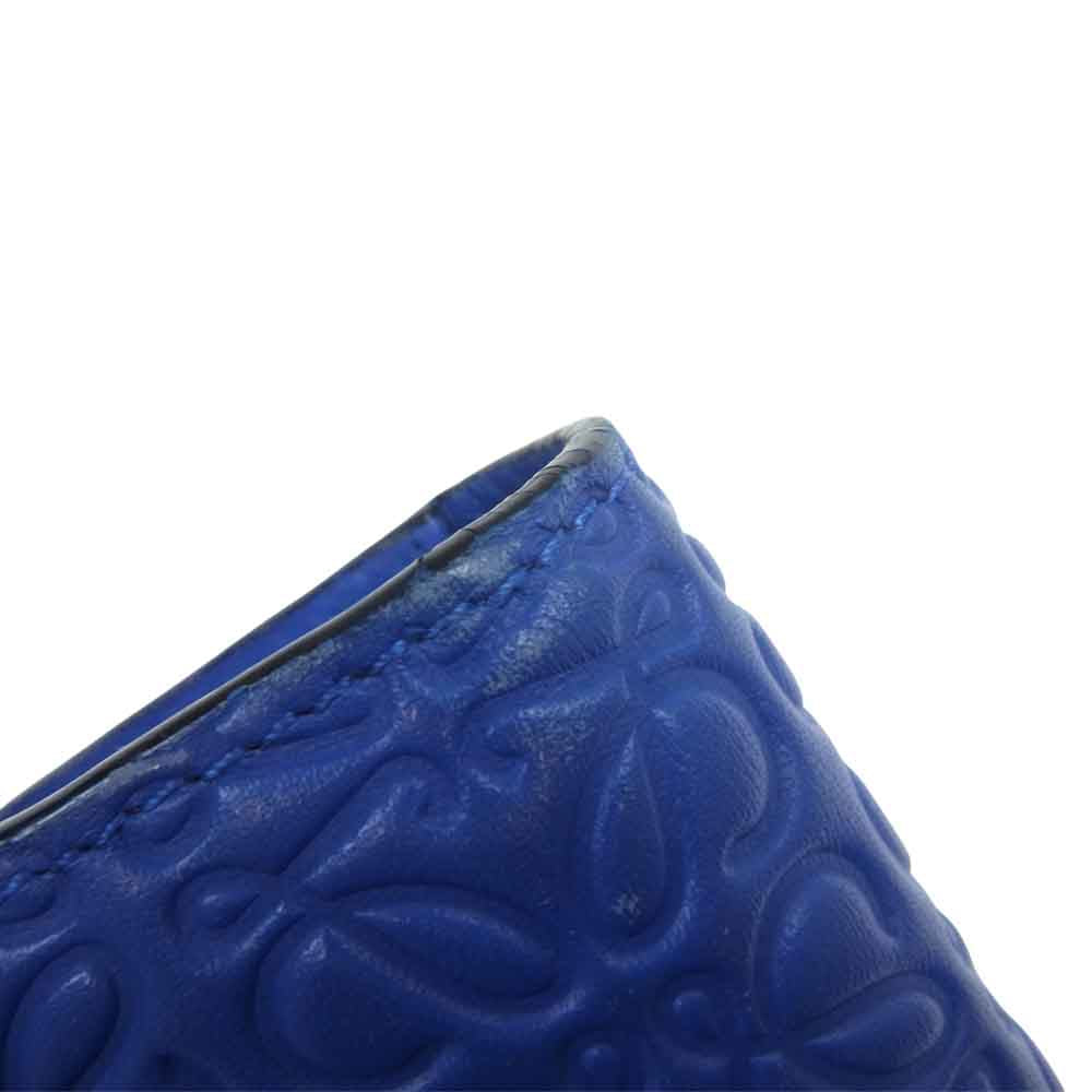 LOEWE ロエベ アナグラム コンチネンタル ウォレット ブルー系【中古】
