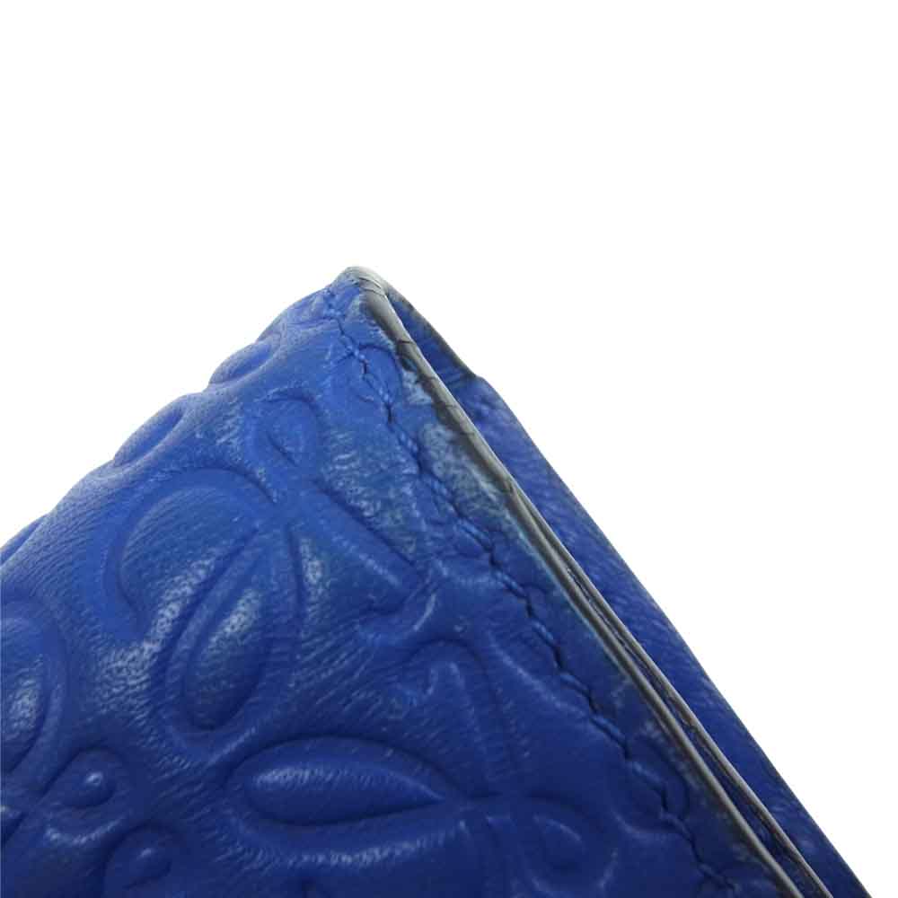 LOEWE ロエベ アナグラム コンチネンタル ウォレット ブルー系【中古】