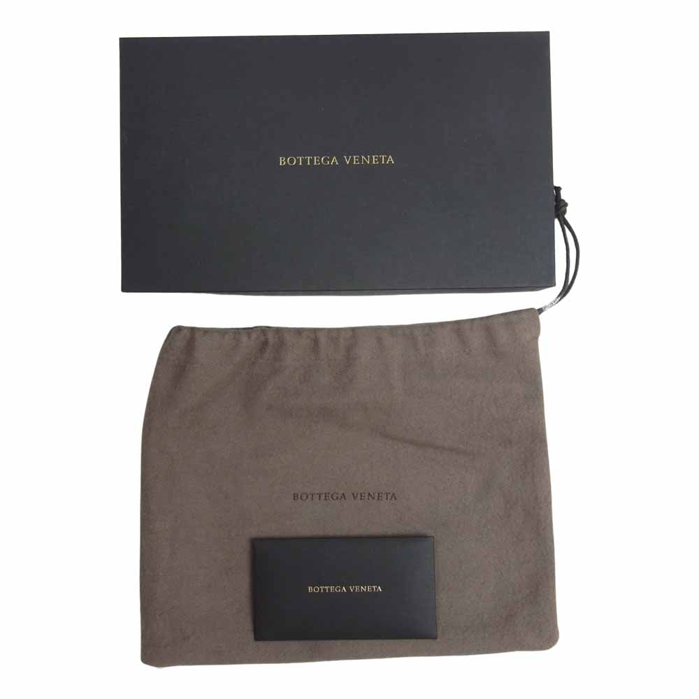 BOTTEGAVENETA ボッテガヴェネタ イントレチャート ラウンドファスナー 長財布 ネイビー系【美品】【中古】
