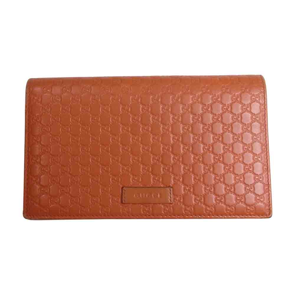 GUCCI グッチ 466507 マイクログッチ シマ ショルダー ウォレット バッグ オレンジ系【中古】