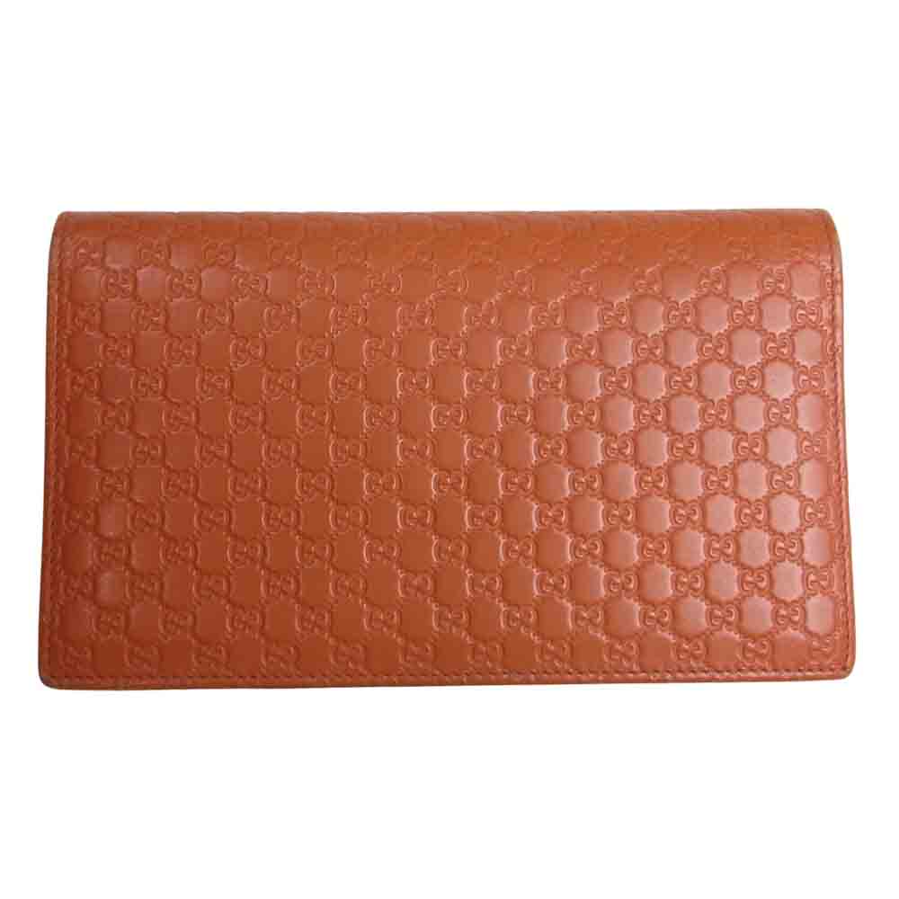 GUCCI グッチ 466507 マイクログッチ シマ ショルダー ウォレット バッグ オレンジ系【中古】