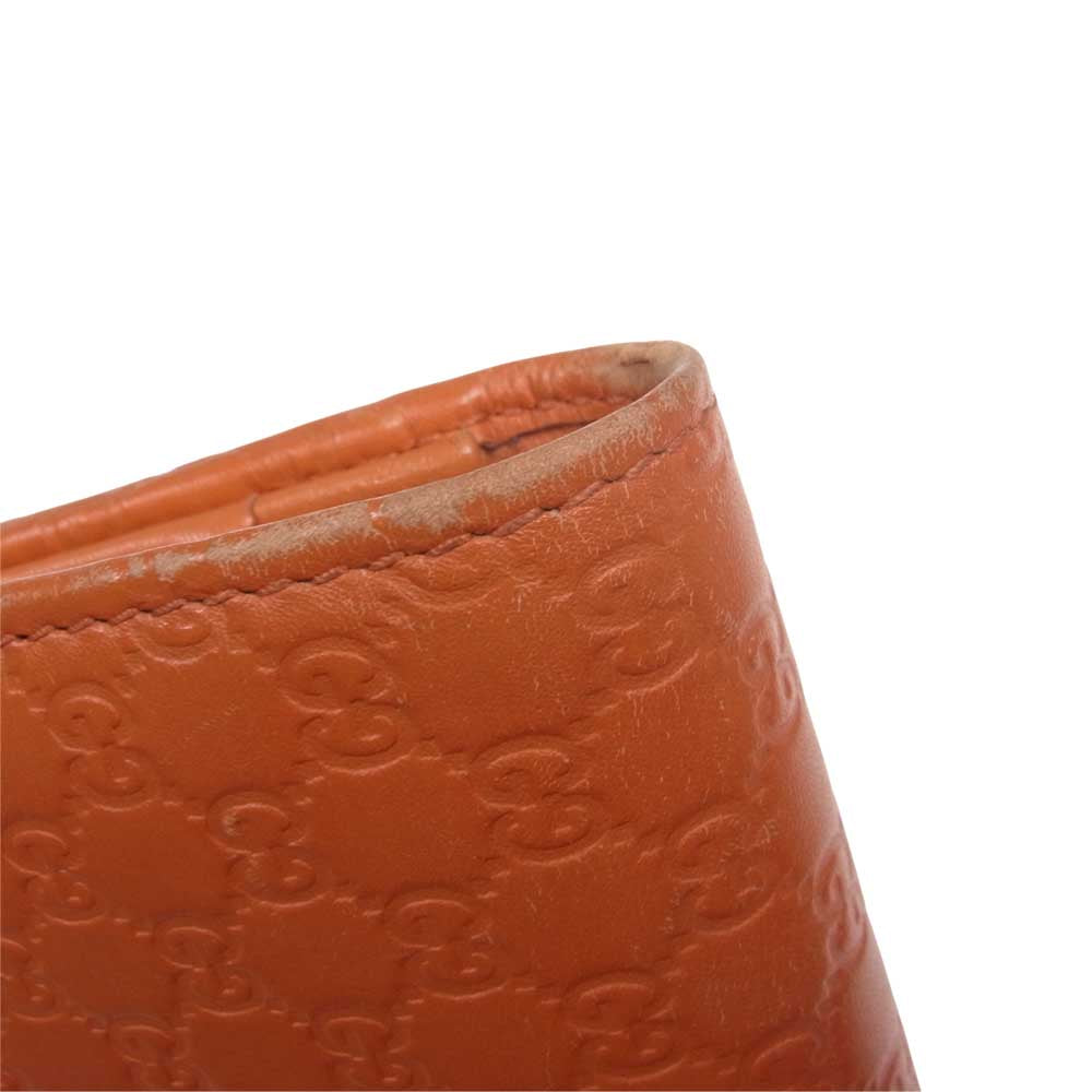 GUCCI グッチ 466507 マイクログッチ シマ ショルダー ウォレット バッグ オレンジ系【中古】