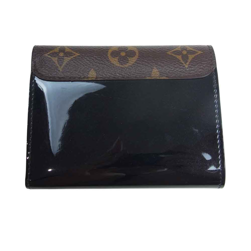 LOUIS VUITTON ルイ・ヴィトン M61912 モノグラム ポルトフォイユ チェリーウッド コンパクト 三つ折り 財布 ブラウン系 ブラック系【中古】