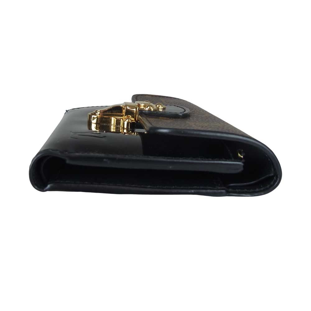 LOUIS VUITTON ルイ・ヴィトン M61912 モノグラム ポルトフォイユ チェリーウッド コンパクト 三つ折り 財布 ブラウン系 ブラック系【中古】