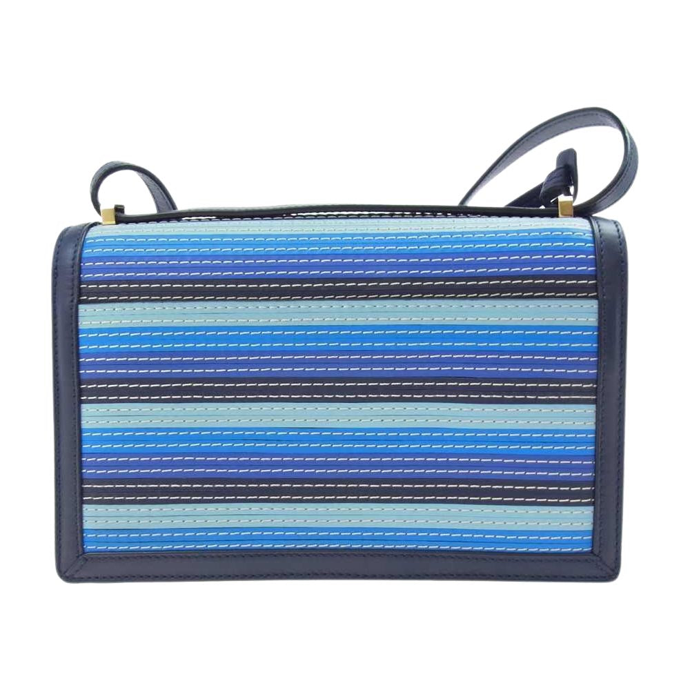 LOEWE ロエベ バルセロナ 2Way ショルダー バッグ ネイビー系【美品】【中古】