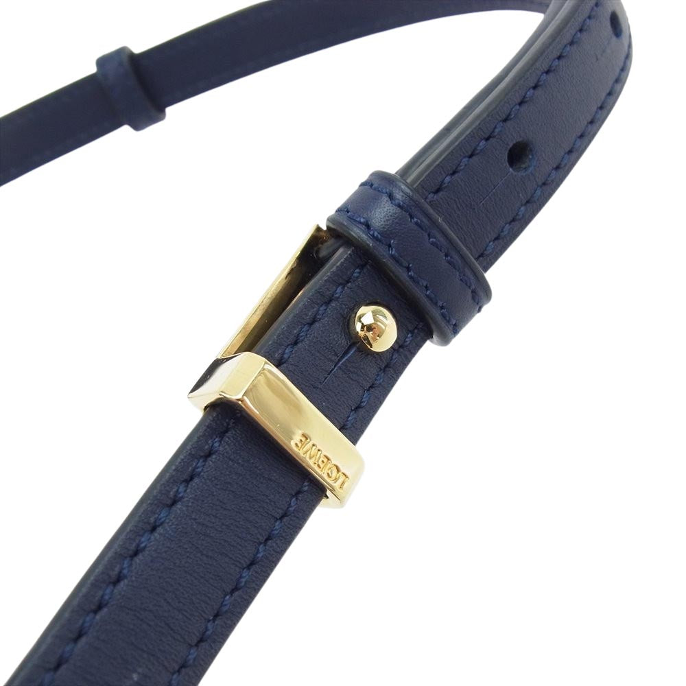 LOEWE ロエベ バルセロナ 2Way ショルダー バッグ ネイビー系【美品】【中古】