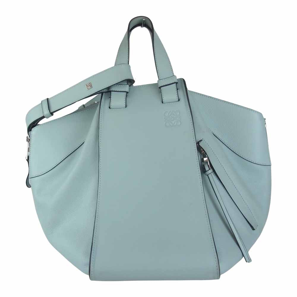 LOEWE ロエベ ハンモックDW ミディアム アクア シルバー金具 ハンドバッグ ブルー系【中古】