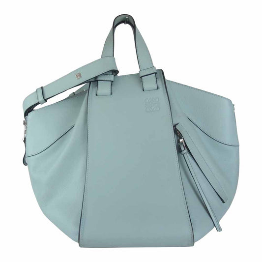 LOEWE ロエベ ハンモックDW ミディアム アクア シルバー金具 ハンドバッグ ブルー系【中古】