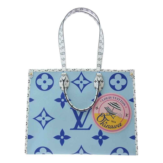 LOUIS VUITTON ルイ・ヴィトン M44720 モノグラム ジャイアント オンザゴー GM 沖縄限定 トートバッグ ブルー系 ライトブルー系 マルチカラー系【中古】