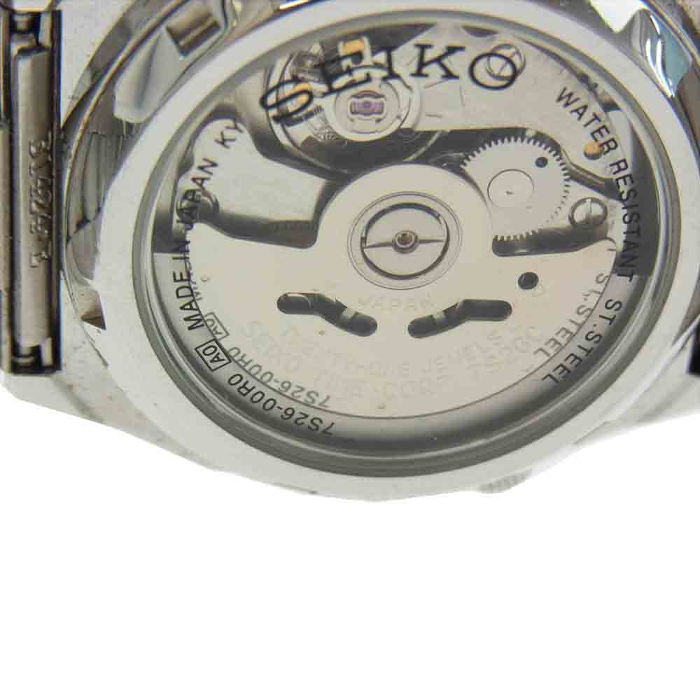 SEIKO セイコー 7S26-00R0 5 ファイブ スクエア 裏スケ デイデイト オートマチック 自動巻き 腕時計 ウォッチ シルバー系【中古】
