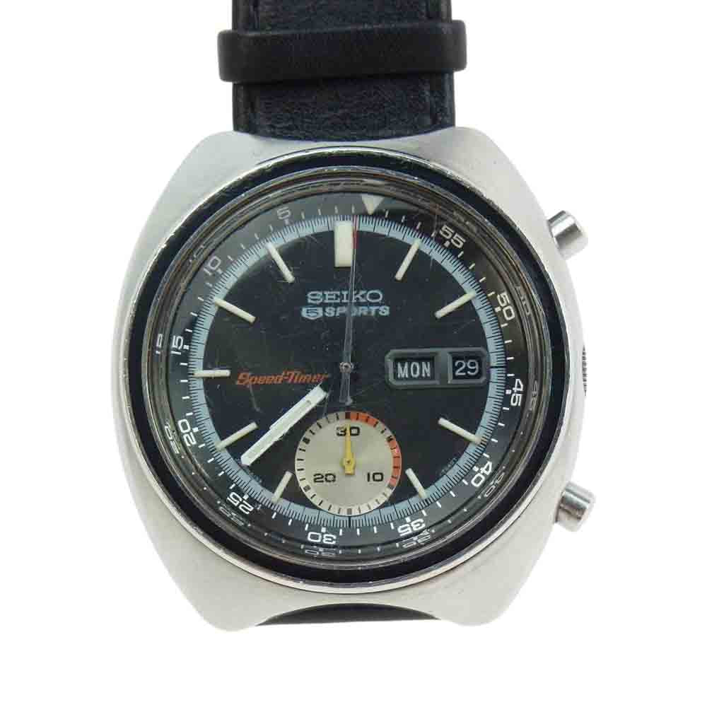 SEIKO セイコー 6139-7020 5 Sports SpeedTimer ファイブスポーツ スピードタイマー 自動巻き 腕時計 ウォッチ ブラック系【中古】