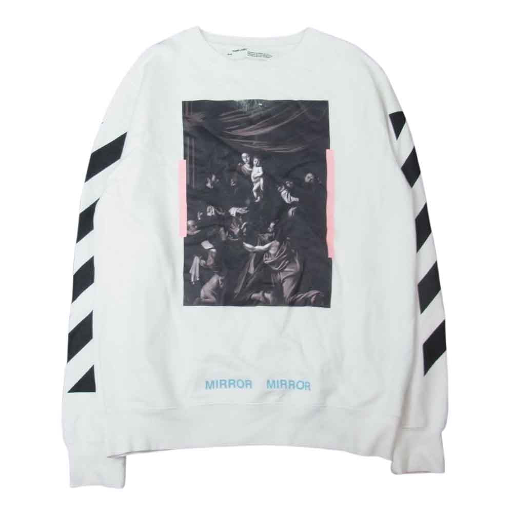 OFF-WHITE オフホワイト GARABAGGIO クルーネック スウェット ホワイト系 ブラック系 S【中古】