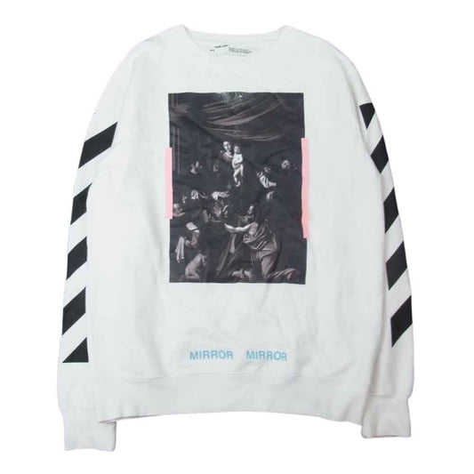 OFF-WHITE オフホワイト GARABAGGIO クルーネック スウェット ホワイト系 ブラック系 S【中古】