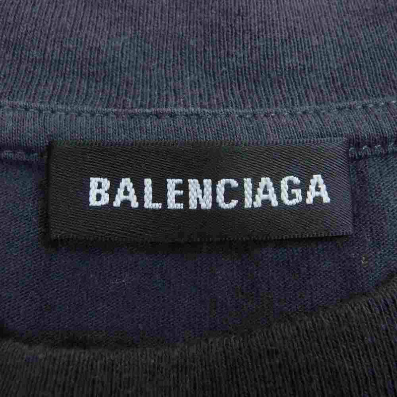 BALENCIAGA ロゴ刺繍 オーバーサイズシャツ ブラック 黒 34 - シャツ
