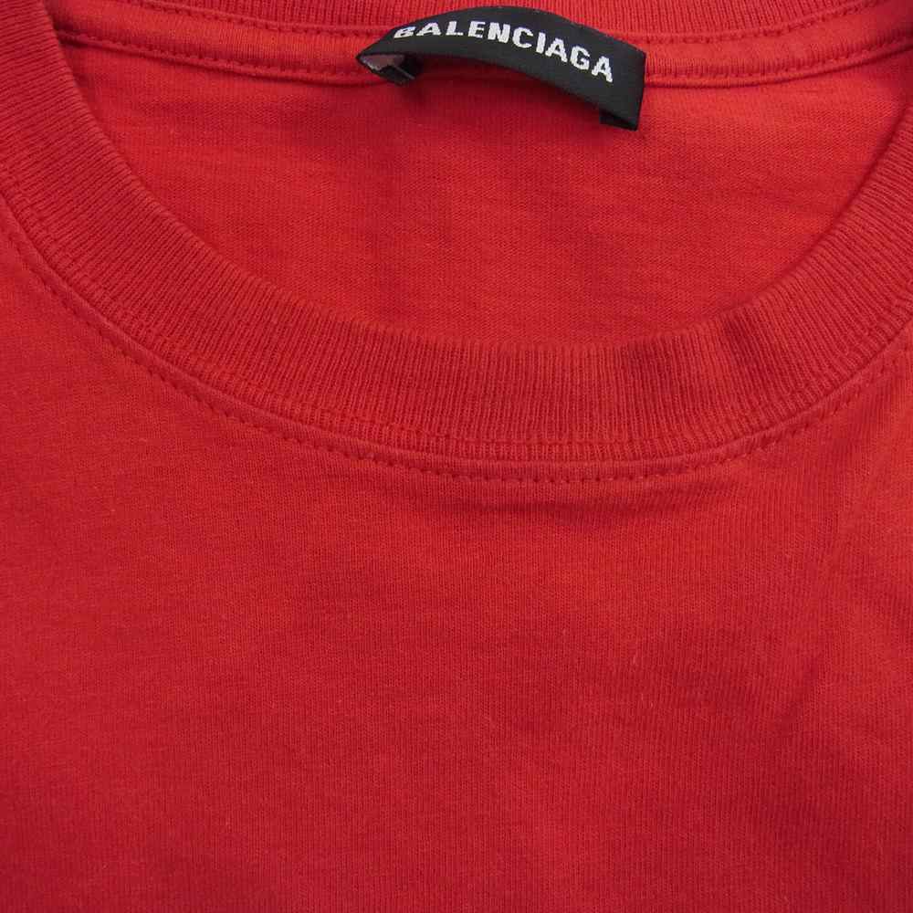 BALENCIAGA バレンシアガ 18AW 544271 TCV25 BBロゴプリント オーバーサイズ 半袖Tシャツ レッド系 XS【中古】
