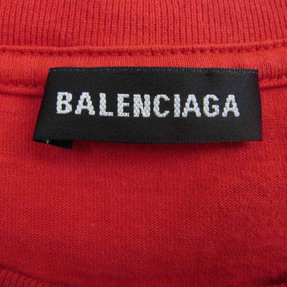 BALENCIAGA バレンシアガ 18AW 544271 TCV25 BBロゴプリント オーバーサイズ 半袖Tシャツ レッド系 XS【中古】