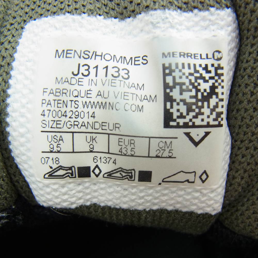 MERRELL メレル J31133 CHAMELEON 7 カメレオン トレッキング シューズ カーキ系 27.5cm【中古】
