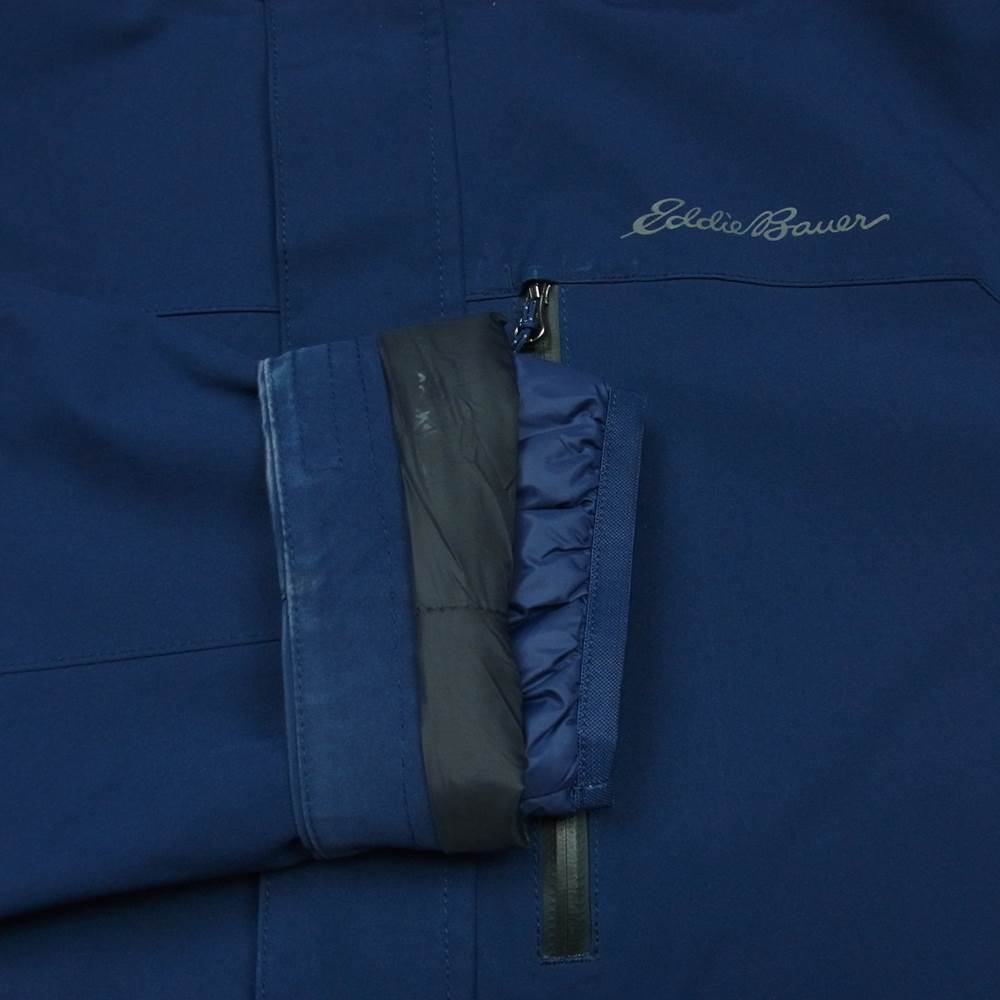 Eddie Bauer エディー・バウアー ダウン ライナー付 ナイロン テック マウンテン パーカ ジャケット ネイビー系 S【中古】