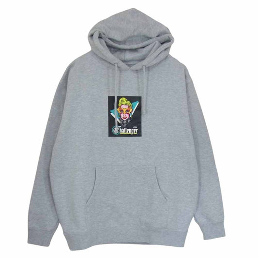 CHALLENGER チャレンジャー CLG-SW 022-001 MASKED LADY HOODIE マスクド レディ フーディ プルオーバー パーカー グレー系 L【中古】