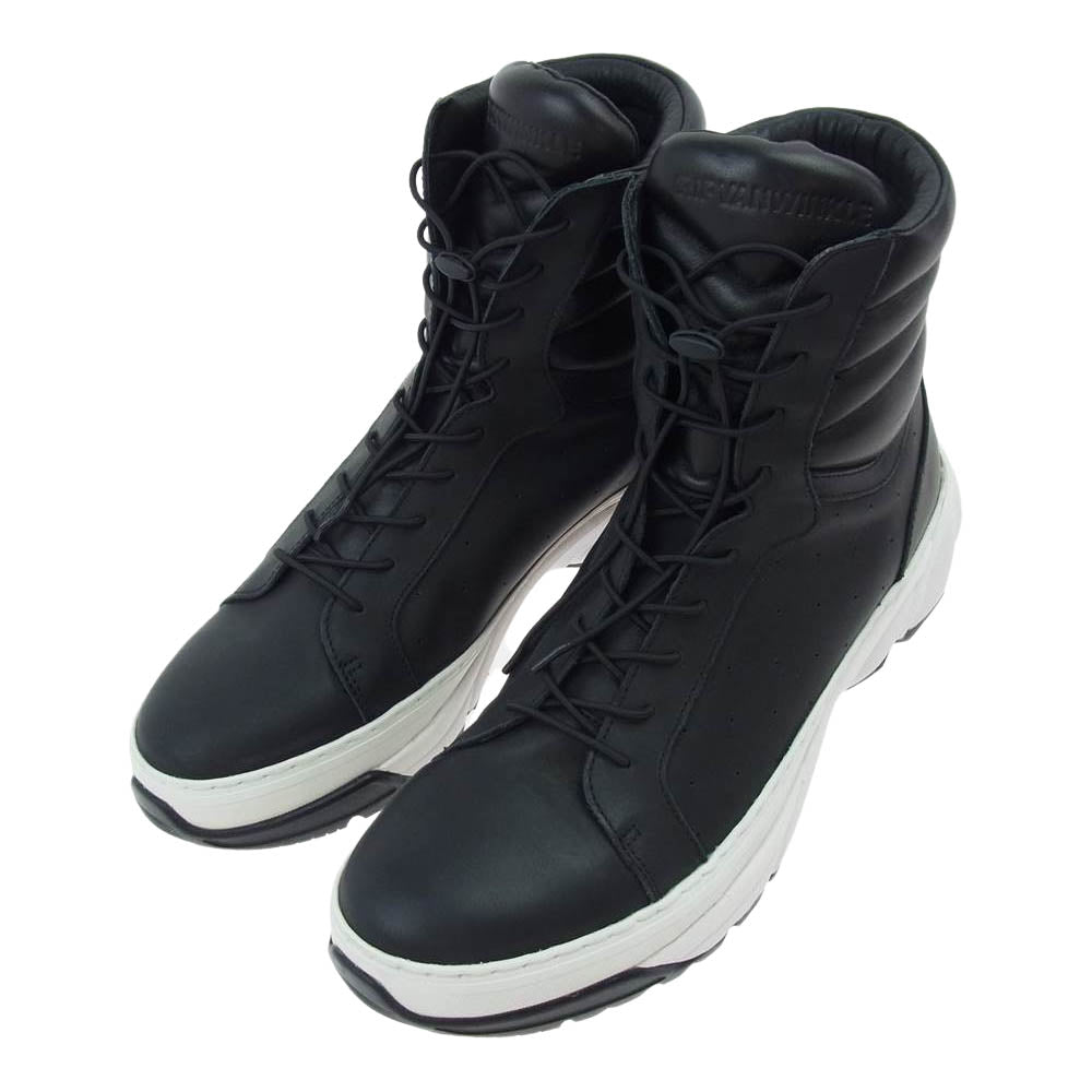 ripvanwinkle リップヴァンウィンクル RW-234 SHOELACE HIGH シューレースハイ ステアレザー スニーカー ブーツ ブラック系【極上美品】【中古】