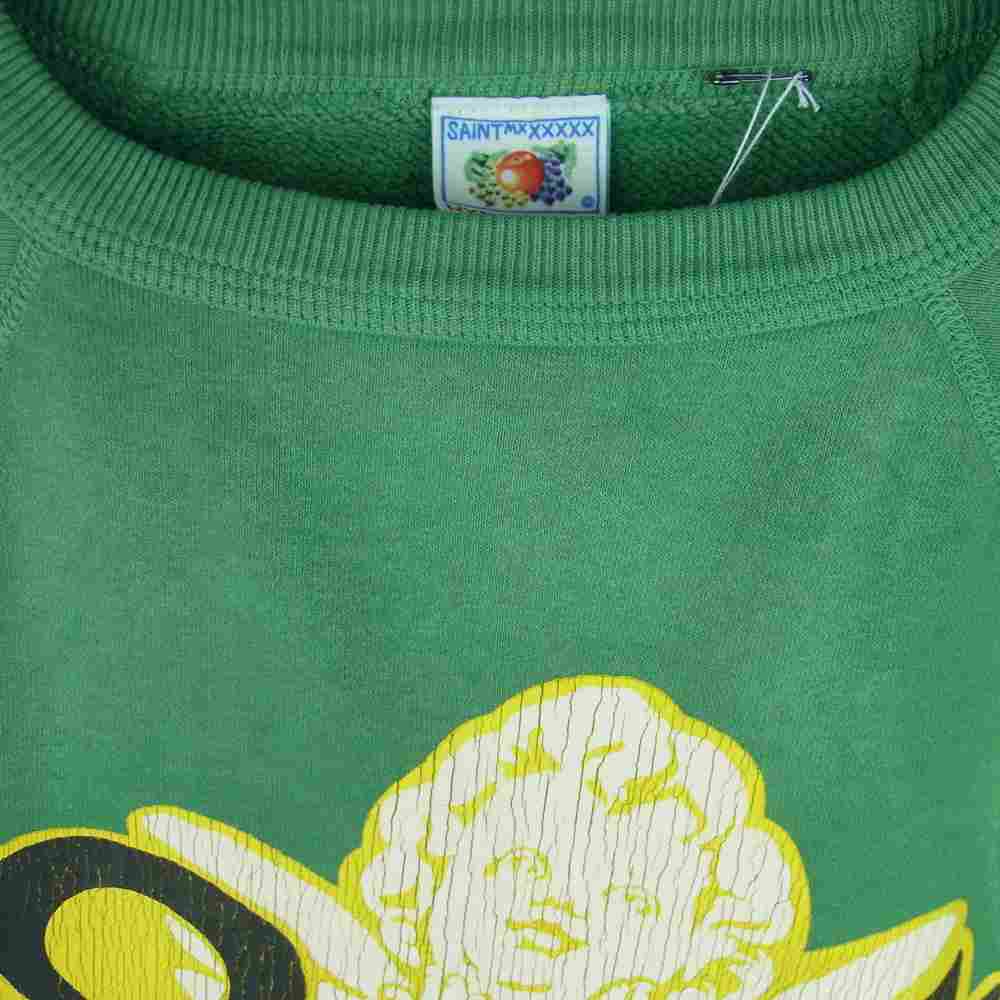 セント マイケル SM-A22-0000-021 CRW SWT SAINT ANGEL セント エンジェル クルーネック スウェット グリーン系 L【新古品】【未使用】【中古】