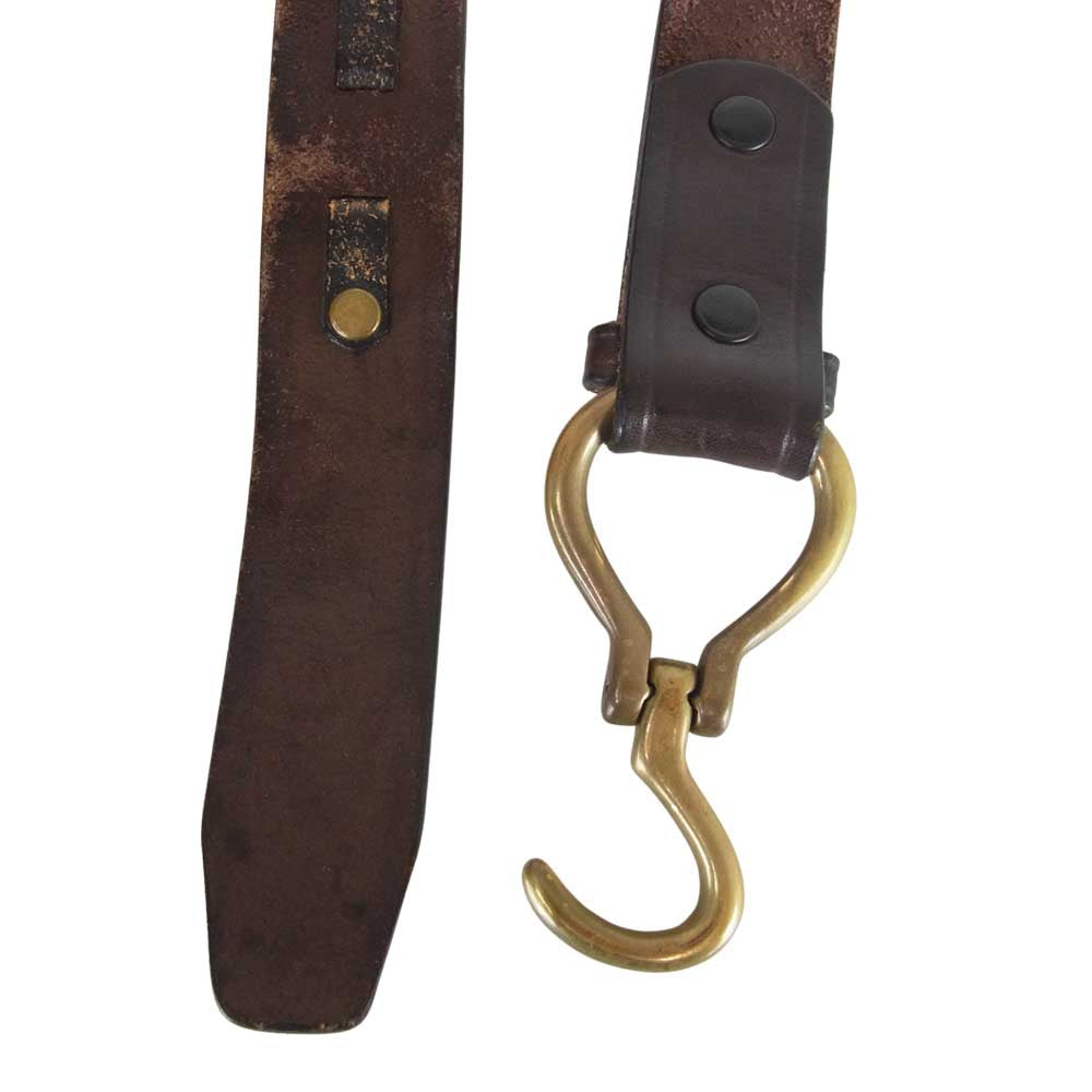 トリーレザー 2260 BRIDLE LEATHER HOOF PICK BUCKLE BELT フック バックル ブライドルレザー ベルト ブラウン系 34【中古】