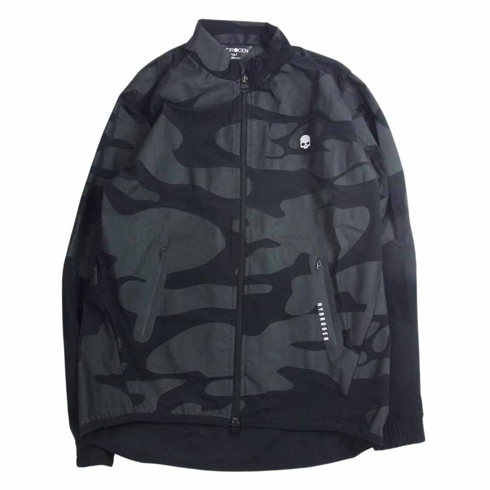 ハイドロゲン 国内正規品 GOLF ゴルフ ストレッチ カモフラ ジャケット ブラック系 M【美品】【中古】