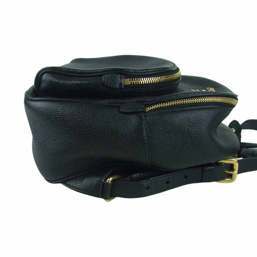 PRADA プラダ 1BZ051 VIT DAINO NERO レザー 2way バックパック リュック ブラック系【中古】