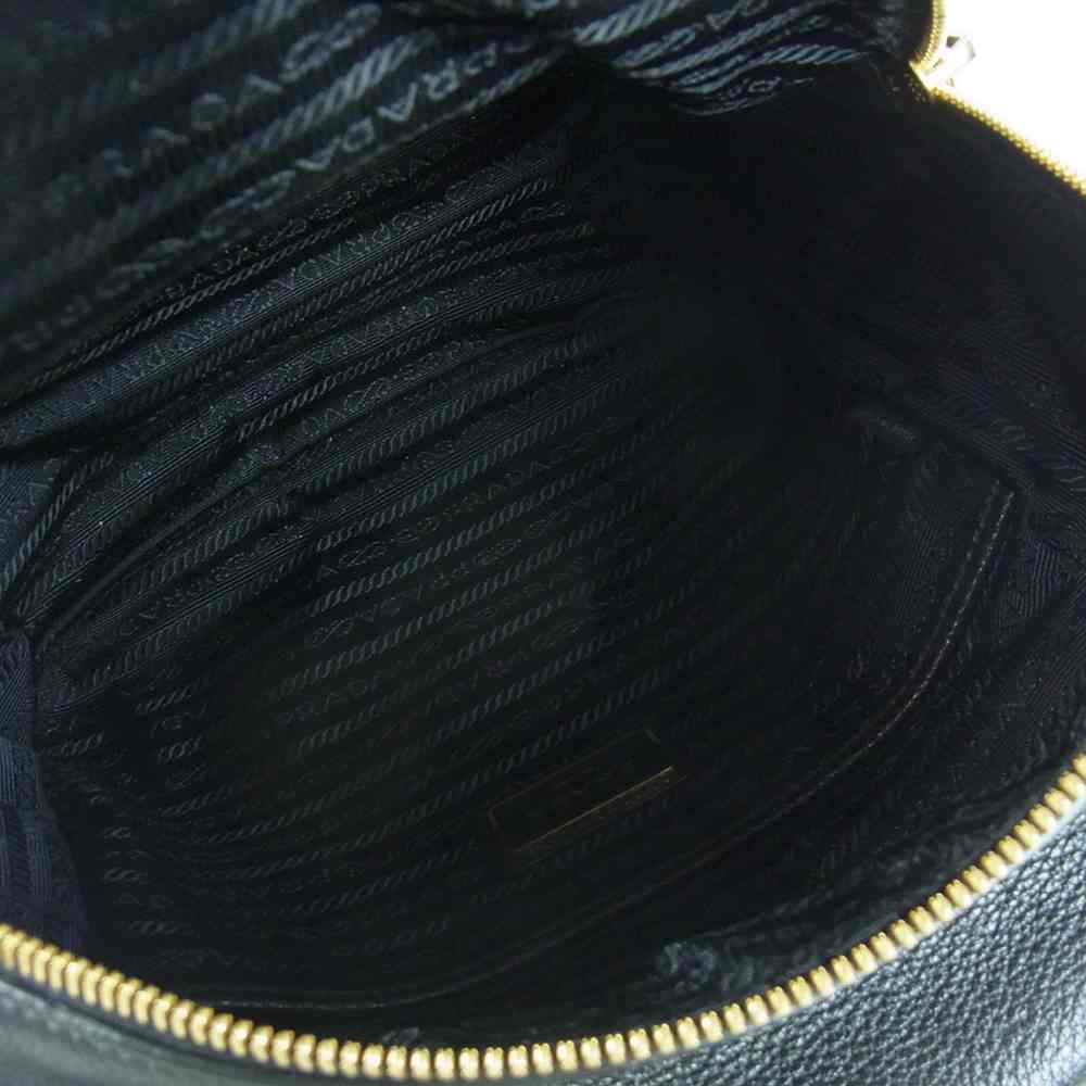 PRADA プラダ 1BZ051 VIT DAINO NERO レザー 2way バックパック リュック ブラック系【中古】