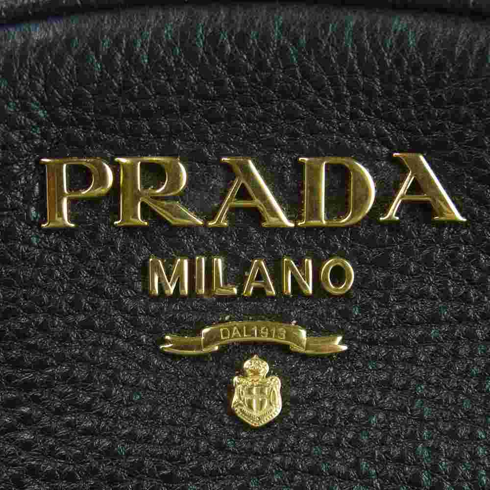 PRADA プラダ 1BZ051 VIT DAINO NERO レザー 2way バックパック リュック ブラック系【中古】