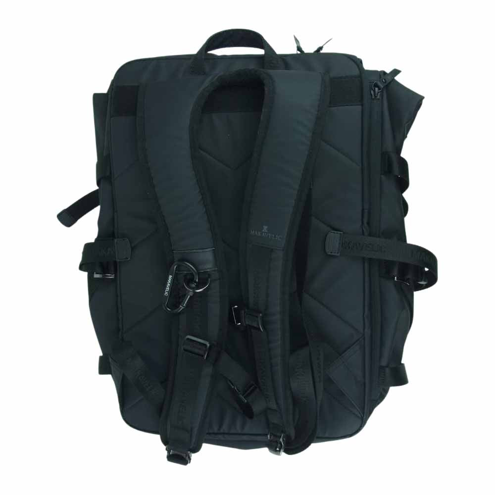 マキャベリック 3108-10114 LUDUS BOX LOGO COVERD BACKPACK ルーダス ボックスロゴ バックパック リュック 濃い灰色よりの黒【中古】