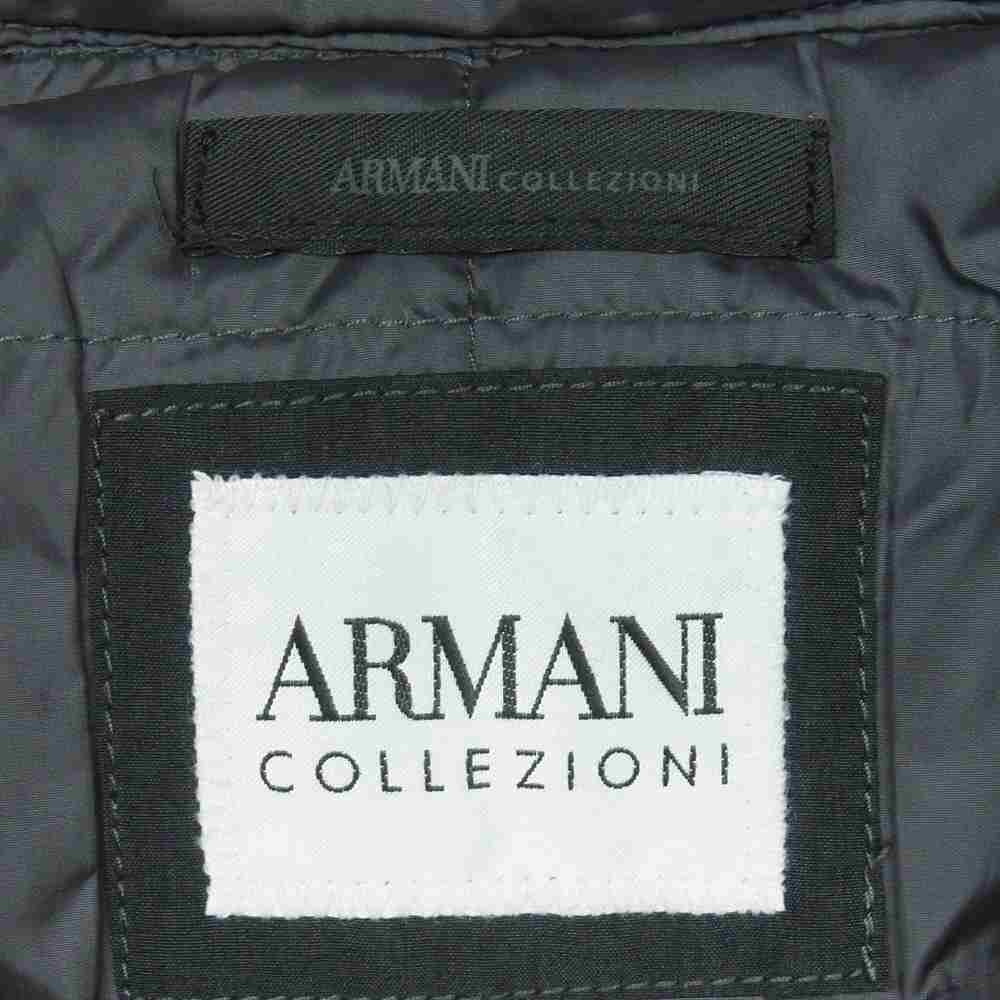 ARMANI COLLEZIONI アルマーニコレッツォーニ アルマーニジャパンタグ UCJ15W UCW19 切替 フード付き ダウン ベスト グレー系 ブラック系 46【中古】