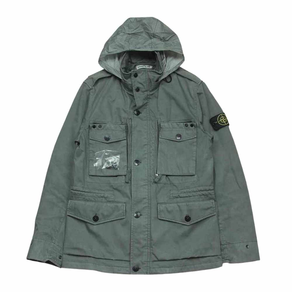 STONE ISLAND ストーンアイランド 631541533 RASO GOMMATO METAL COVER MID LENGTH JACKET ロゴワッペン ミリタリー フィールド ジャケット グレー系 S【中古】