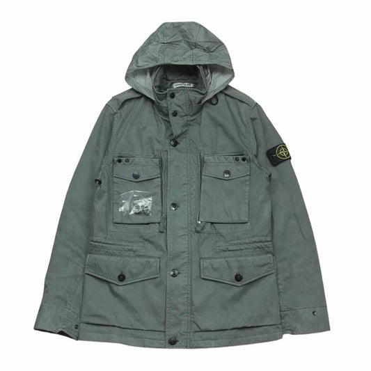 STONE ISLAND ストーンアイランド 631541533 RASO GOMMATO METAL COVER MID LENGTH JACKET ロゴワッペン ミリタリー フィールド ジャケット グレー系 S【中古】