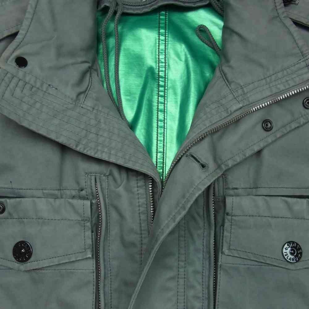 STONE ISLAND ストーンアイランド 631541533 RASO GOMMATO METAL COVER MID LENGTH JACKET ロゴワッペン ミリタリー フィールド ジャケット グレー系 S【中古】