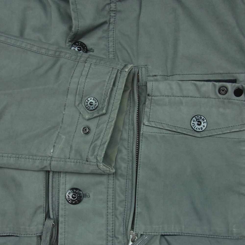 STONE ISLAND ストーンアイランド 631541533 RASO GOMMATO METAL COVER MID LENGTH JACKET ロゴワッペン ミリタリー フィールド ジャケット グレー系 S【中古】