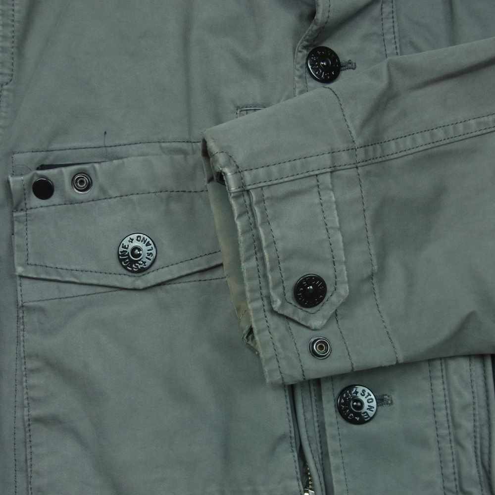 STONE ISLAND ストーンアイランド 631541533 RASO GOMMATO METAL COVER MID LENGTH JACKET ロゴワッペン ミリタリー フィールド ジャケット グレー系 S【中古】