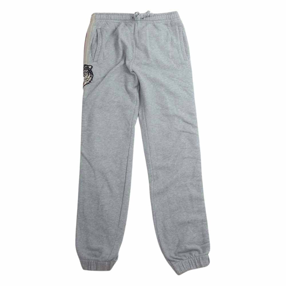 GUCCI グッチ 18SS 497252 X9198 ケリング 国内正規品 Stripe Jogging Pants タイガーワッペン サイドライン スウェットパンツ グレー系 XS【中古】